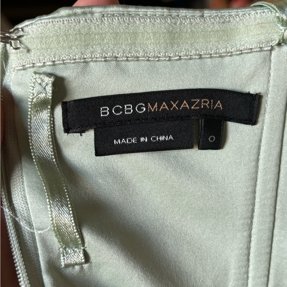 BCBG MAXAZRIA LIGHT JADE GREEN SATIN MINI DRESS - Picture 3 of 3